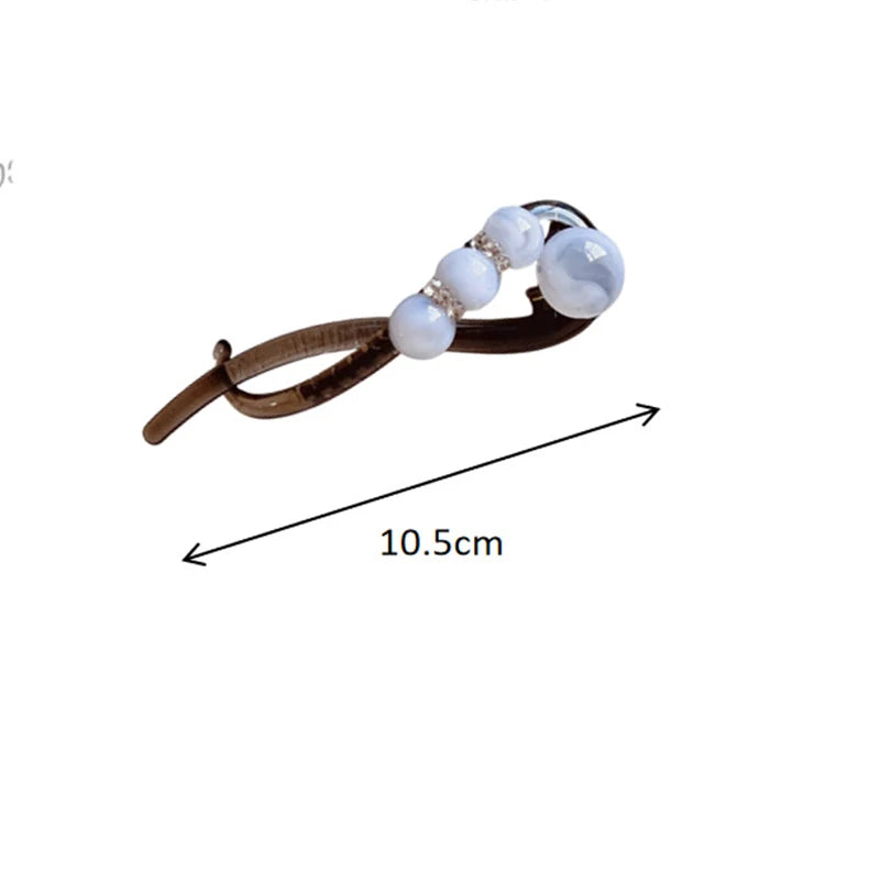 Simple Temperament High-End Feeling Hair Clips Rhinestone Bead Straight Twist Clip Hair Volume Multiple Headpieces Accessory