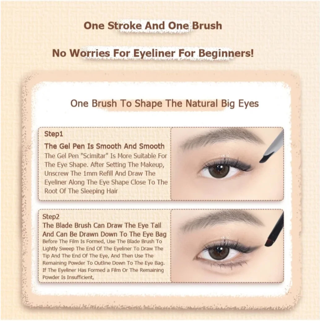VEECCI Eyeliner Pencil Double-ended Built-in Blade Brush Color-locking Long-lasting No Smudging 50mg Eye Makeup Cosmetics