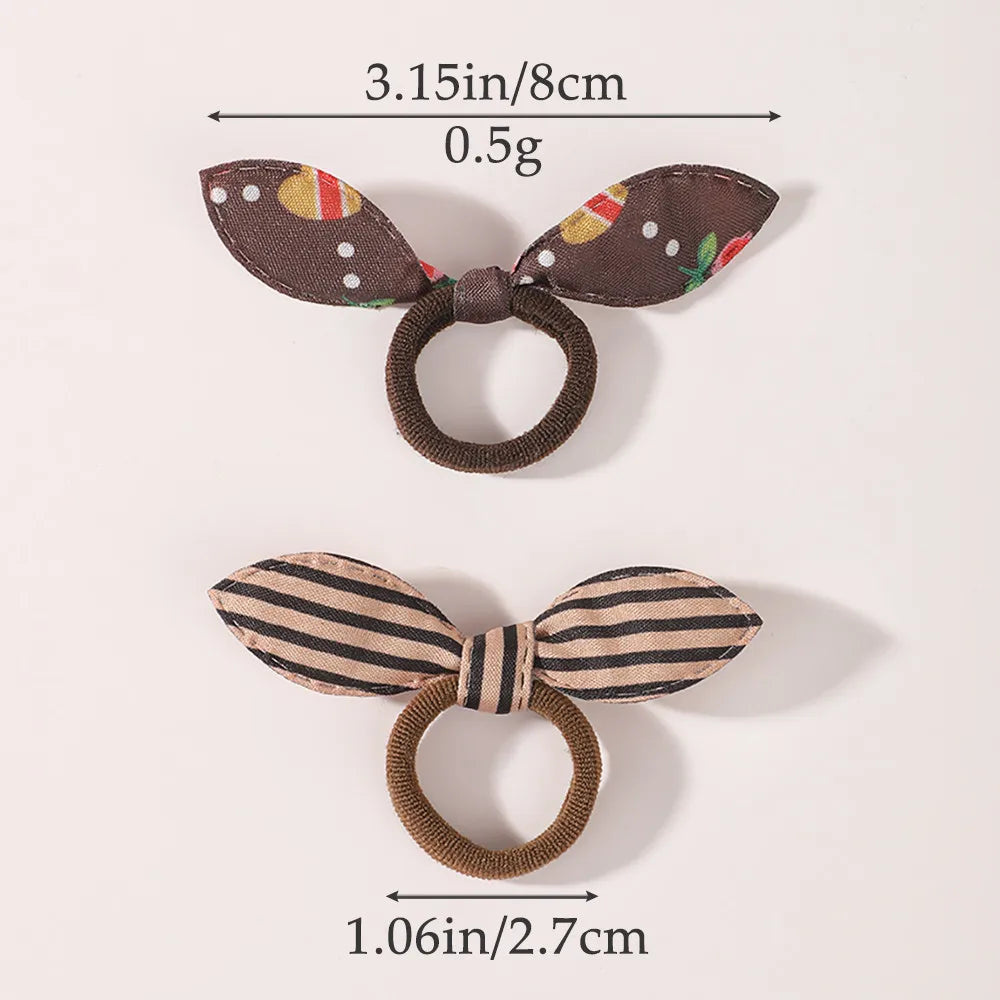 BABY BOWS 10Pcs/ Lot Kids Colorful Bow Hair Bands Ribbon Scrunchie for Kids Girls Elastic Hair Tie Head Rope Hair Accessories