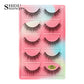 3D Faux Mink Lashes X05 Fluffy Wispy False Eyelashes 5Pairs Reusable Soft Volume Eyelashes Natural Look for Daily & Party Makeup