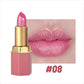 6 Colors Gold Bar Tube Lipstick Matte Texture Pearlescent Glitter Velvet Lipstick Valentine's Day Gift 1PCS