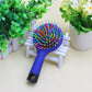 Rainbow Air Volume Paddle Hair Comb Brush with Makeup Mirror Detangler Hair Curl Straight Massage Comb Brush Hair Styling Tools