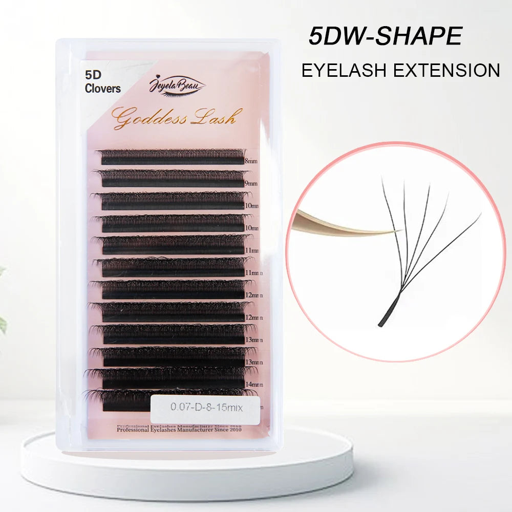 Goddess 3D/4D/5D/6D/7D/8D W Shape Lashes 4D Premade Fan Lash Extensions 0.07 C/D Curl Natural Soft High Quality Individual Lashe