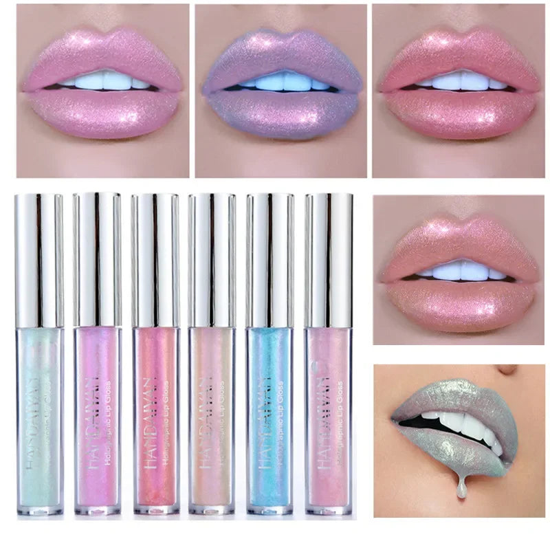 Liquid Crystal Glow Lip Gloss Laser Holographic Lip Tattoo Lipstick Pigment Glitter Lipgloss Lip Plumper Gloss Makeup