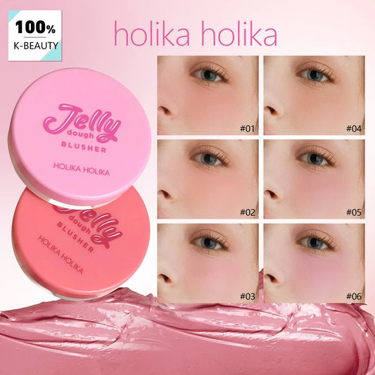 HOLIKA HOLIKA Jelly Dough Blusher,Gel Texture,Hydrating&Non-Sticky,Smooth&Blendable,Natural&Sheer Finish,K-Beauty,Korean Makeup