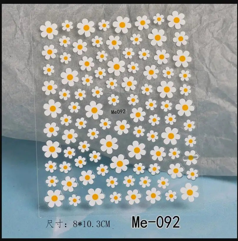 1PC 5D Macaron Flower/Fruit Nail Charms Sticker Embossed Bear/Rabbit/Letter Nails Slider Decals Summer Adhesive Manicure Decor&Y