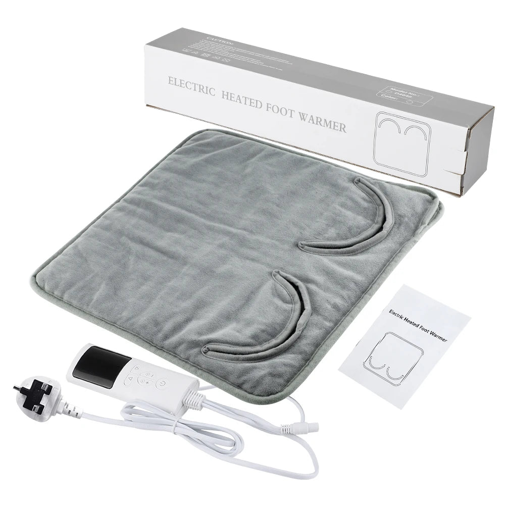 Electric Heating Foot Pad Washable Feet Warmer Household Soft Plush Thermal Heating Blanket Foot Warming Mat Home Office Bedroom