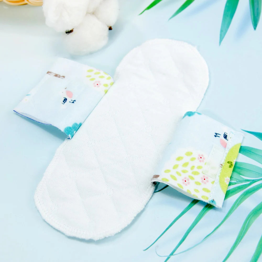 2Pcs/lot 190mm Reusable Washable Menstrual Pads Cotton Pad Sanitary Pads Cloth Soft Panty Liner Women Napkin Feminine Hygiene