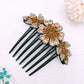 Crystal Rhinestones Flower Hair Combs Clip Vintage Hairpins Bridal Wedding Headdress Women Hair Accessories Disk Headwear Bnads