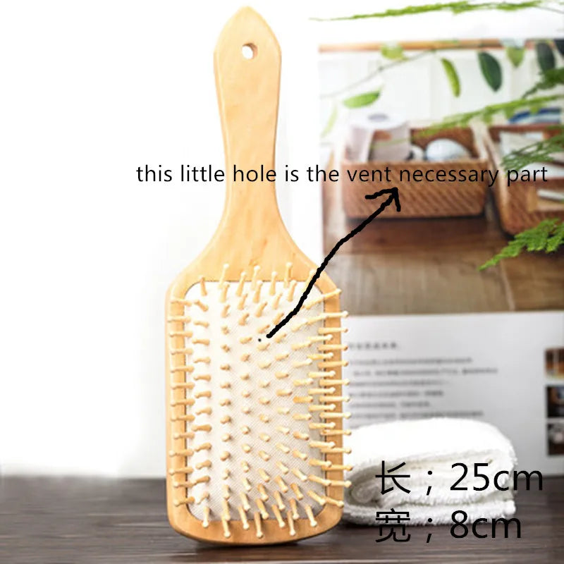 Professional Wood Comb Hairbrush Comb Scalp Healthy Bamboo Comb Healthy Paddle Cushion Hair Loss Styling Massage Brush Hair Car
