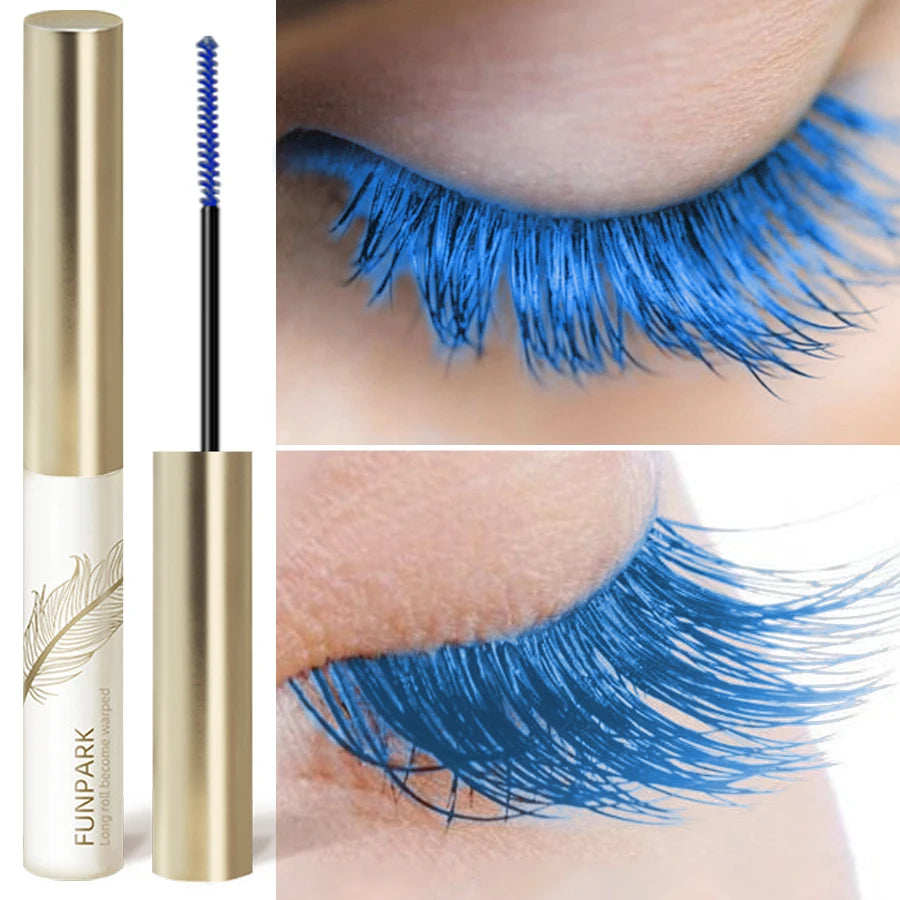 10-Color Ultra-fine Brush Mascara Strong and Lasting Content and Length, Waterproof Prolonged Eye Lash Makeup Black Red Purple