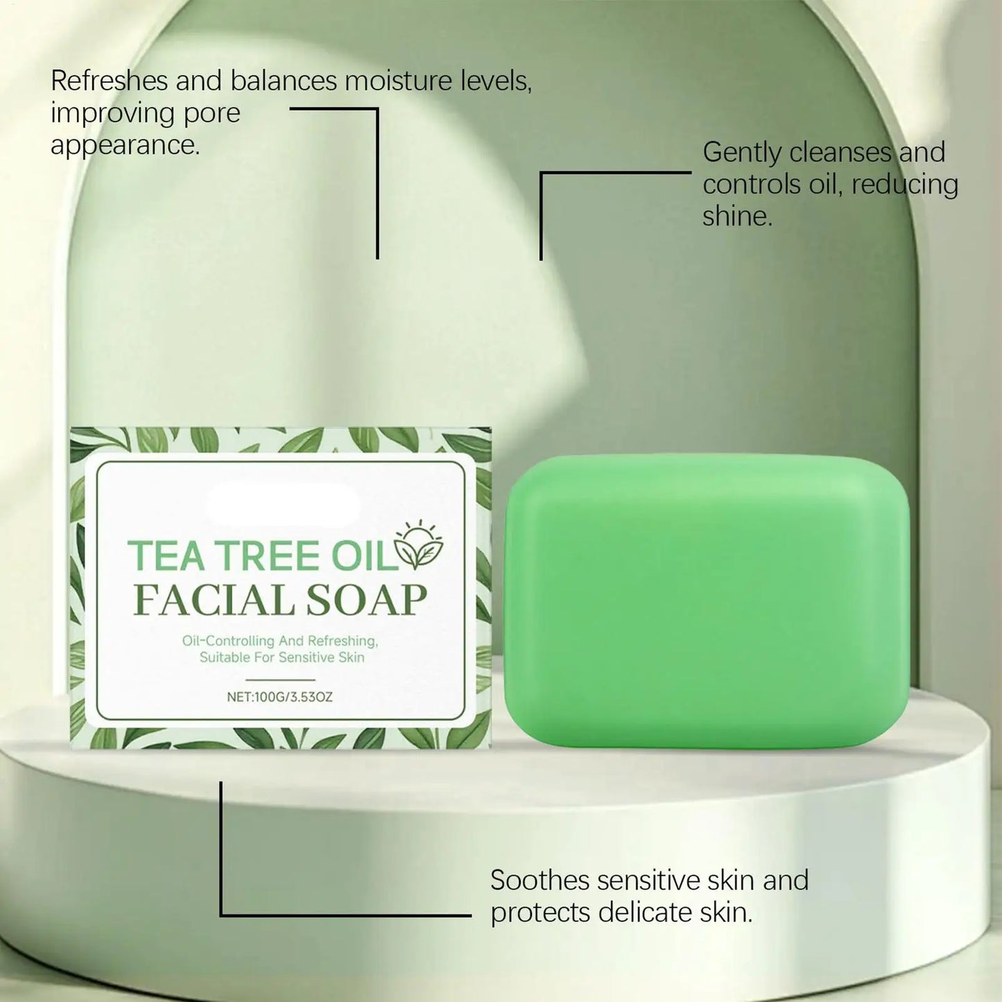Tea tree oil cleansing soap 100g Natural Shower Bath Bar Soap Handmade Facial Cleanser for facial and body care