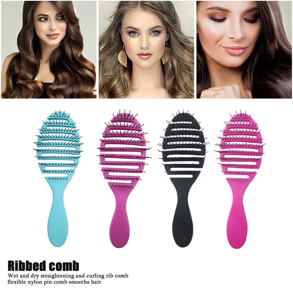 4 Colors Detangling Hair Brush Flexible Vented Curly Hairdressing Hair Brushes Salon Hairdressing Accessories
