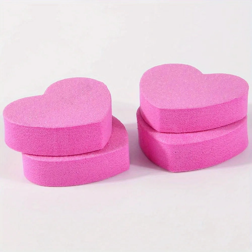 10/25/50pcs Heart Sponge Nail Files Blocks 180/240 Double-sided Polishing Sanding Buffer Washable Sandpaper Manicure Tools