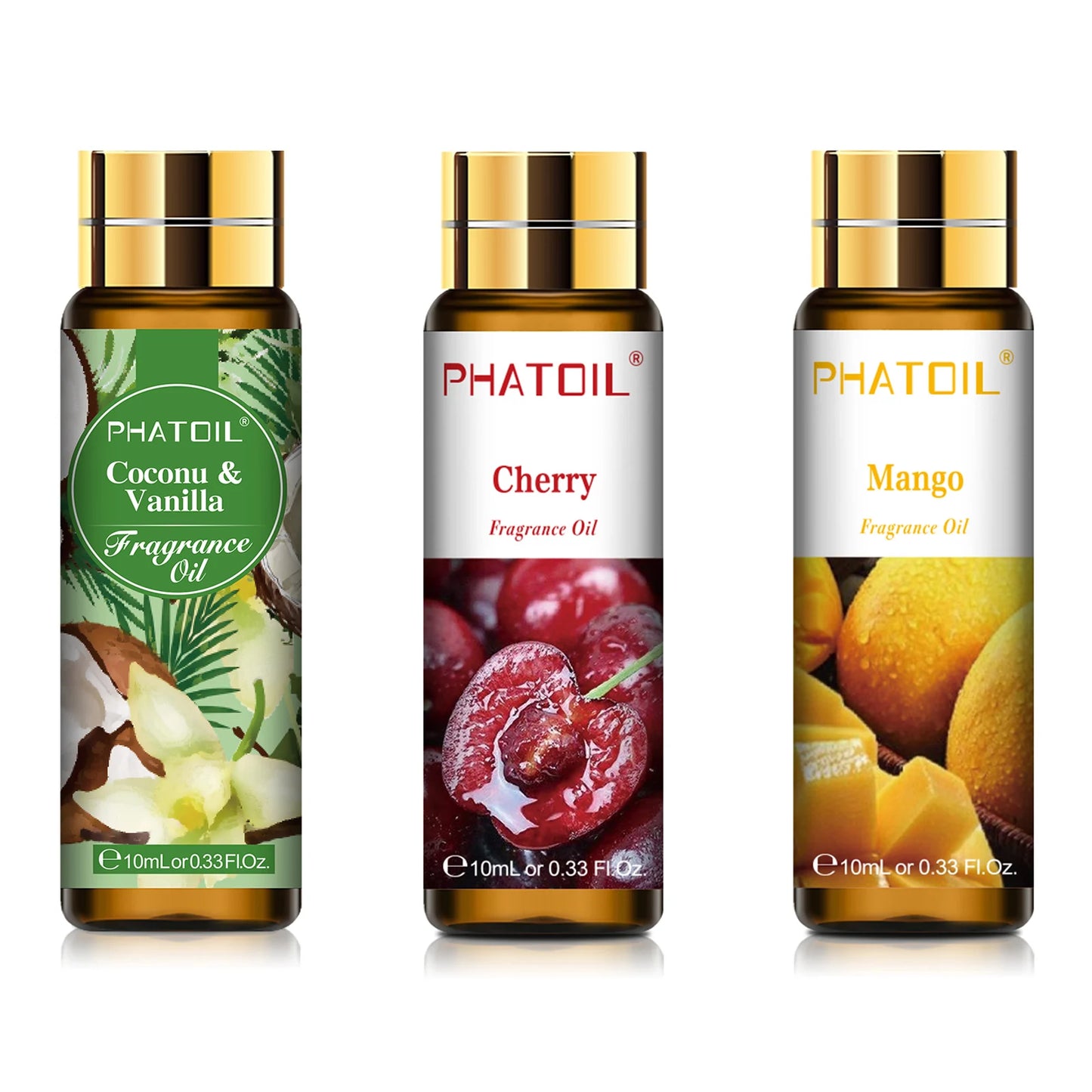 PHATOIL 1/3/9pcs 10ml Fruit Fragrance Oil Peach Strawberry Passion Fruit Cherry Mango Watermelon Apple Aroma Fragrance Oils