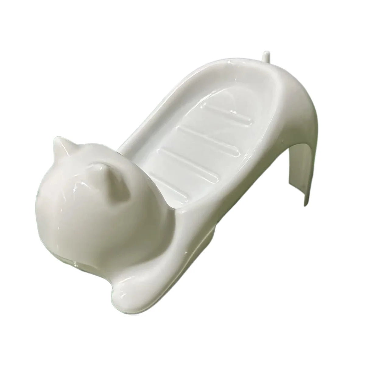 Cute Cat Drain Soap Holder Container Smooth Plastic Toilet Soap Dish Case Tray Bathroom Accessories Washroom Tools Home Decor