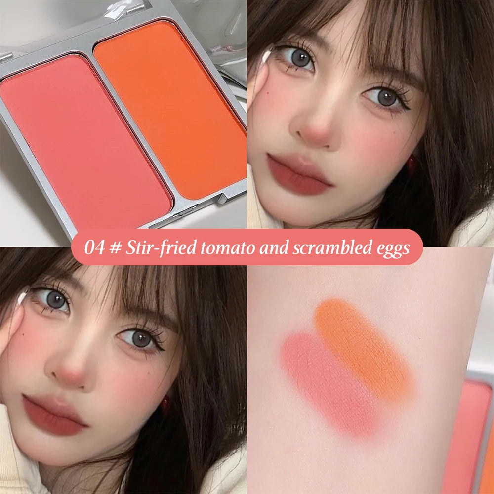 SWEETMINT Two-color Blush Matte Brightening Low Saturation Shrinking And Expanding Natural Two-in-one Blush