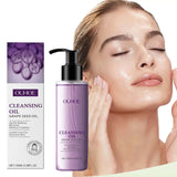 Grape Seed Cleansing Oil Makeup Remover for Sensitive Skin Non-Tightening Deep Purifying Hydrating Refreshing Facial Oil Control