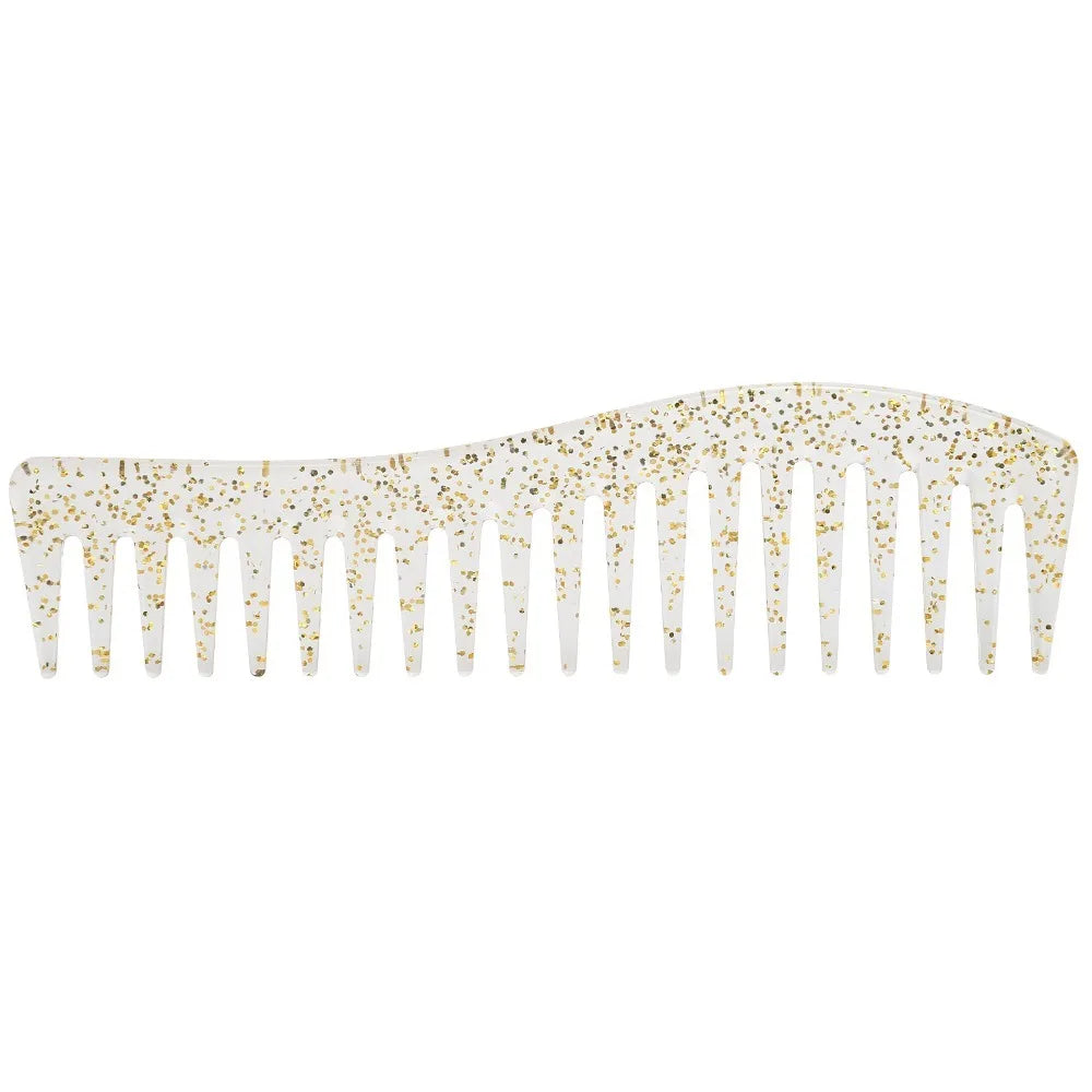For Travel Use No Handle Wide Tooth Comb Large Size Gold Color Detangling Comb Plastic Professional Paddle Hair Comb Home Use