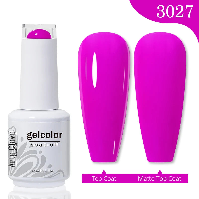 Arte Clavo 15ml Rose Red Pink Color Gel Nail Polish Autumn Winter Hot Sale Long Lasting Soak Off For Manicure Nail Art Gel