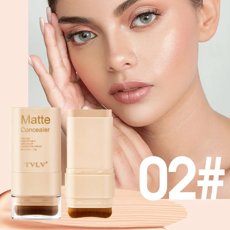 Eraser Concealer Double-Head Foundation Stick, Nine-color Waterproof Non-Gluggy Solid Foundation Cream