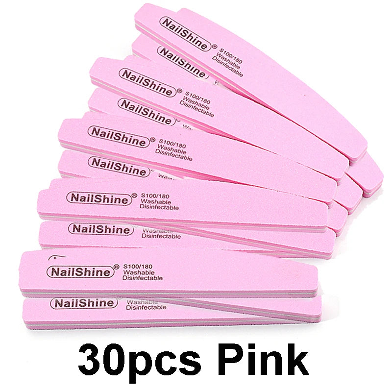 10/30pcs Double-sided Nail File Block Colorful Sponge Nail Polish Buffing Sanding Buffer Strip Polishing Pedicure Manicure Tool