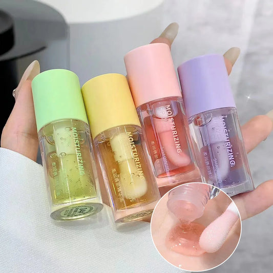 Moisturizing Honey Lip Gloss Fading Lips Lines Lips Care Essence Oil Transparent Grape Purple Lemon Green Nutritious Lip Oil
