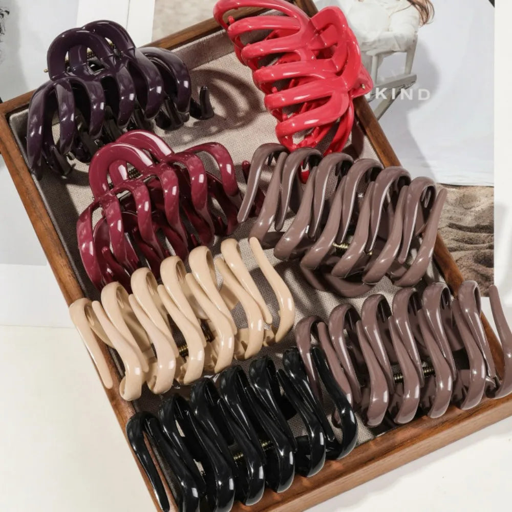 1/4PCS Octopus Silicone Claw Clip,Super-safe Head Protection,Banana Clip,Soft Flexible Jaw Clip for Women Hair Accessory