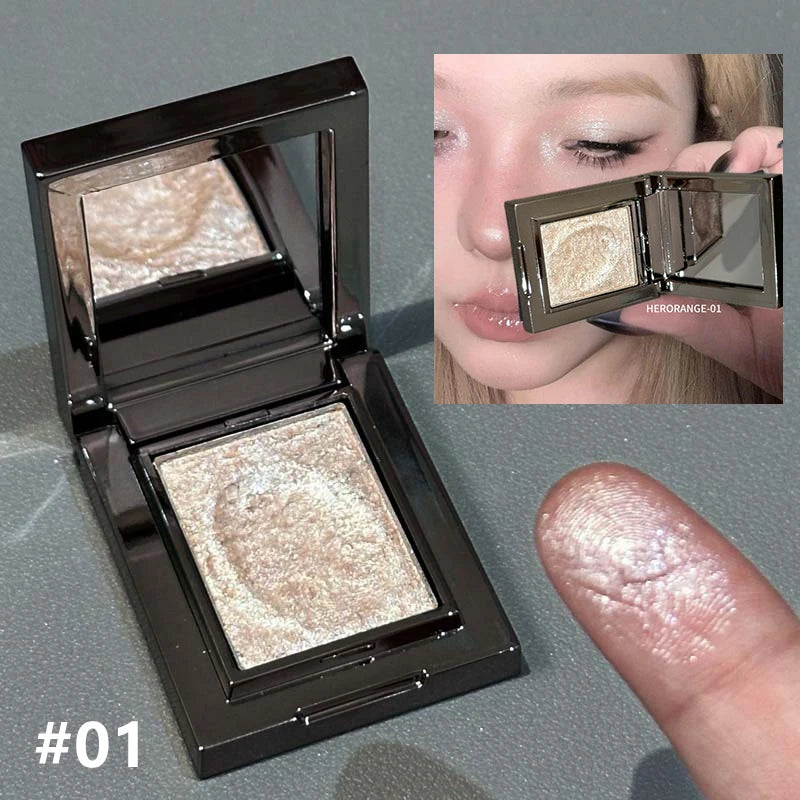 Diamond Monochrome Highlighter Eyeshadow Palette Chameleon Metallic Green Brighten Eye Shadow Fine Flash Eye Makeup Cosmetic