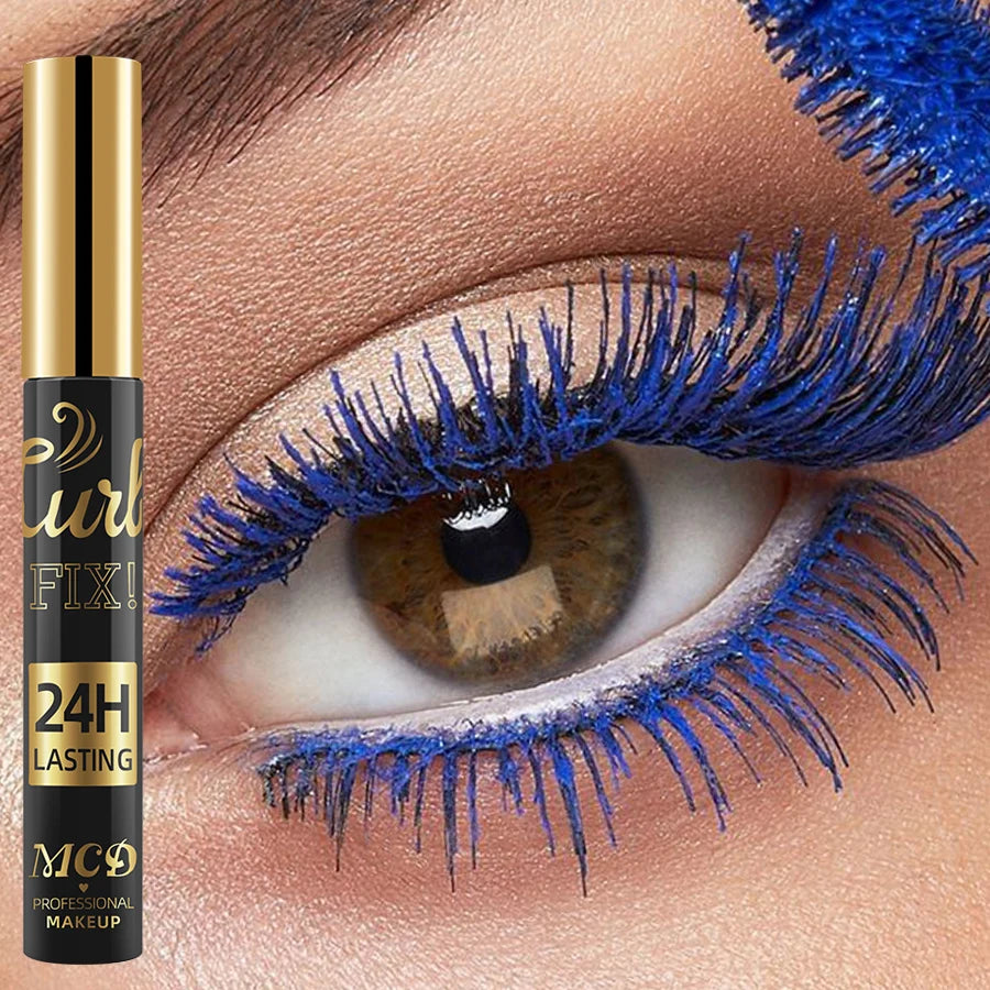 1PC Colorful Curling Mascara Waterproof Fast Drying Eyelashes Extension Multicolor Lashes Eye Korean Makeup Lasting Blue White