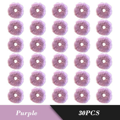 1PC Fluffy Warm Autumn Winter Elastic Hair Band Scrunchies Large Intestine Hair Ring For Women Girls Plush Hair Rope Hairwear
