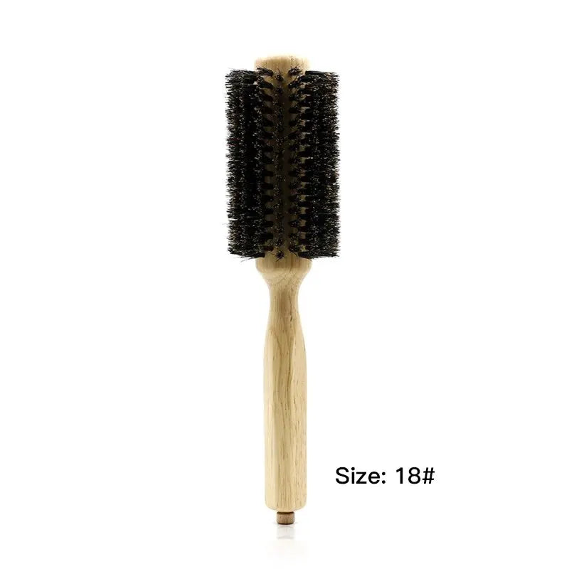Professional 6 Sizes Barber Salon Wood Handle Boar Bristles Round Brush Removable Tail Hairdresser Hair Brush Hair Round Combs