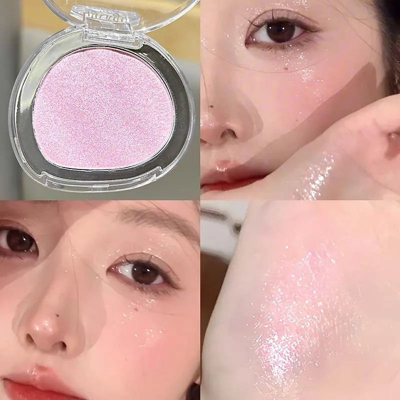 Shimmer Glitter Powder Highlighter Palette Shiny Diamond White Eyeshadow Highlight Makeup Face and Body Brighten Natural Contour