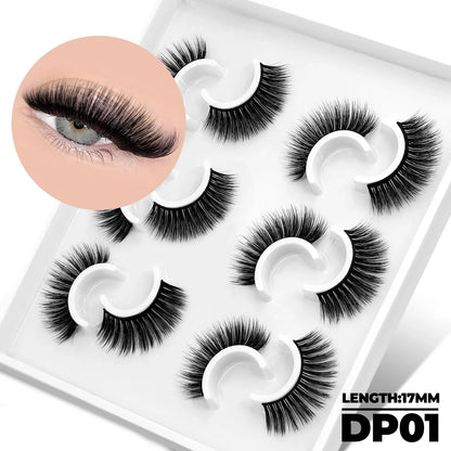 Veltrinay Fake Lashes 3D Mink Lashes Soft False Eyelashes Natural Thick Faux Mink Eyelashes Extention Makeup