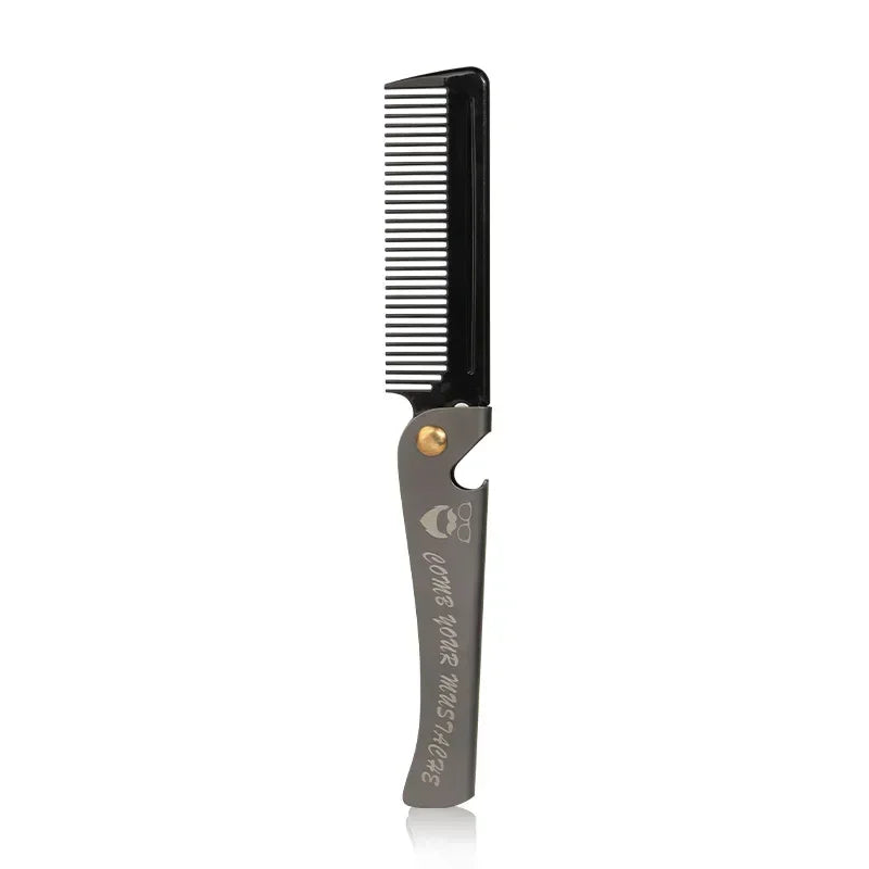 New Foldable comb Folding Pocket Clip Hair Moustache Beard Comb Fashion Men Women Handmade massage hair brush Folding knife comb