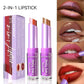 2 in 1 Matte Two Tone Waterproof Lipstick Long-lasting High-Pigment Color Lipliner Lipsticks Bitten-lip Gradual Change Lip Color