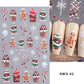 5D Embossed Christmas Nail Stickers Gingerbread Man Snowflake Snowman Penguin Nail Decal Autumn Winter Nail Supplies Decoration