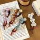 Korean Resin Flower Crystal Pearl Hair Clips for Women Large Size Twist Clip High-End High Volume of Hair Barrettes Accessory