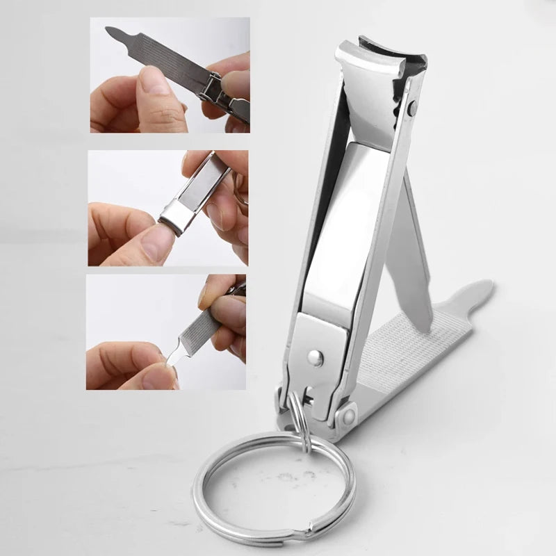 Ultra Thin Nail Clippers Collapsible Portable Travel Fingernail Keychain Scissors Cutter Stainless Steel Manicure Tools Kits