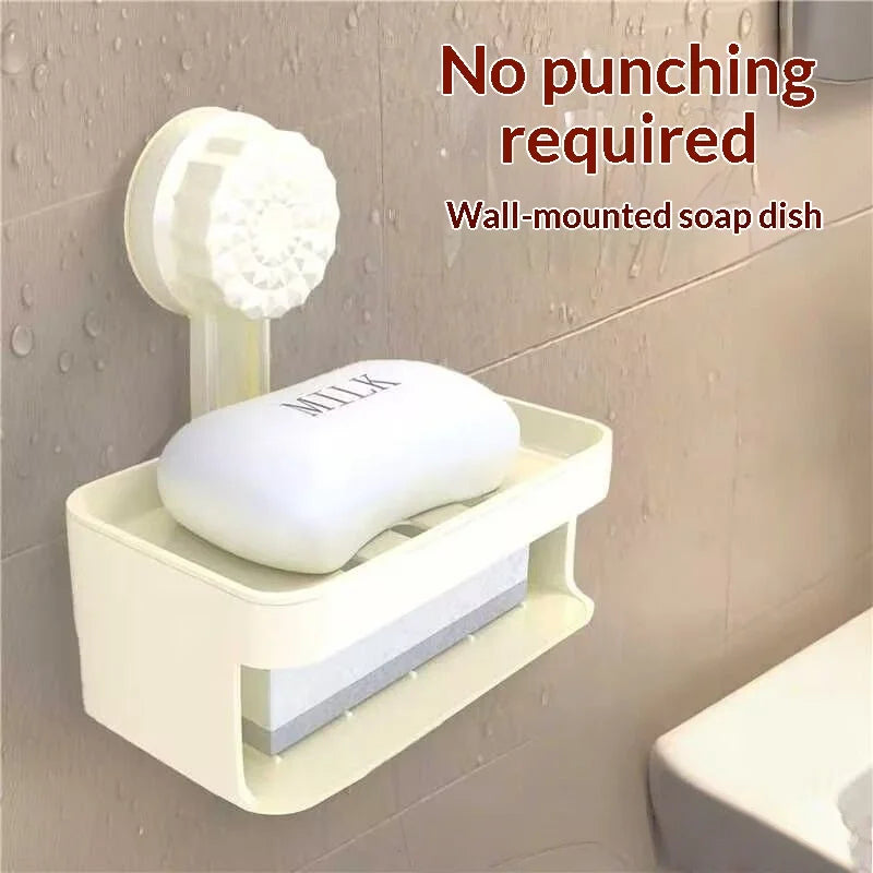 Suction Cup Soap Dish, Wall-Mounted Soap Holder, Storage Rack, No Drilling Required, For Bathroom And Toilet Organization