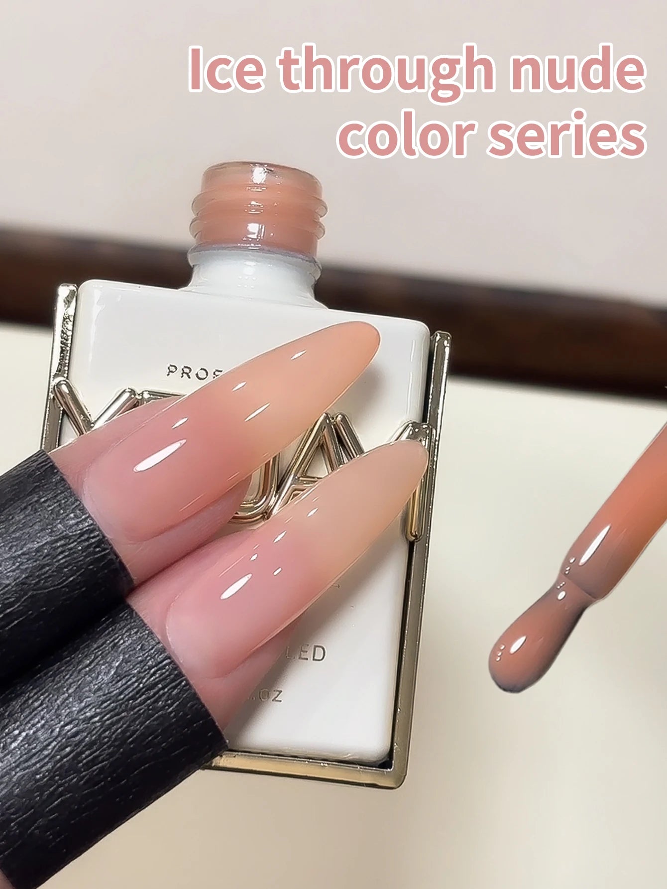 1/6Pcs 15ml Jelly Ice Nude Peelable Polish, UV/LED - set, Formaldehyde - free. Oval, Glossy. Good for Salon & DIY