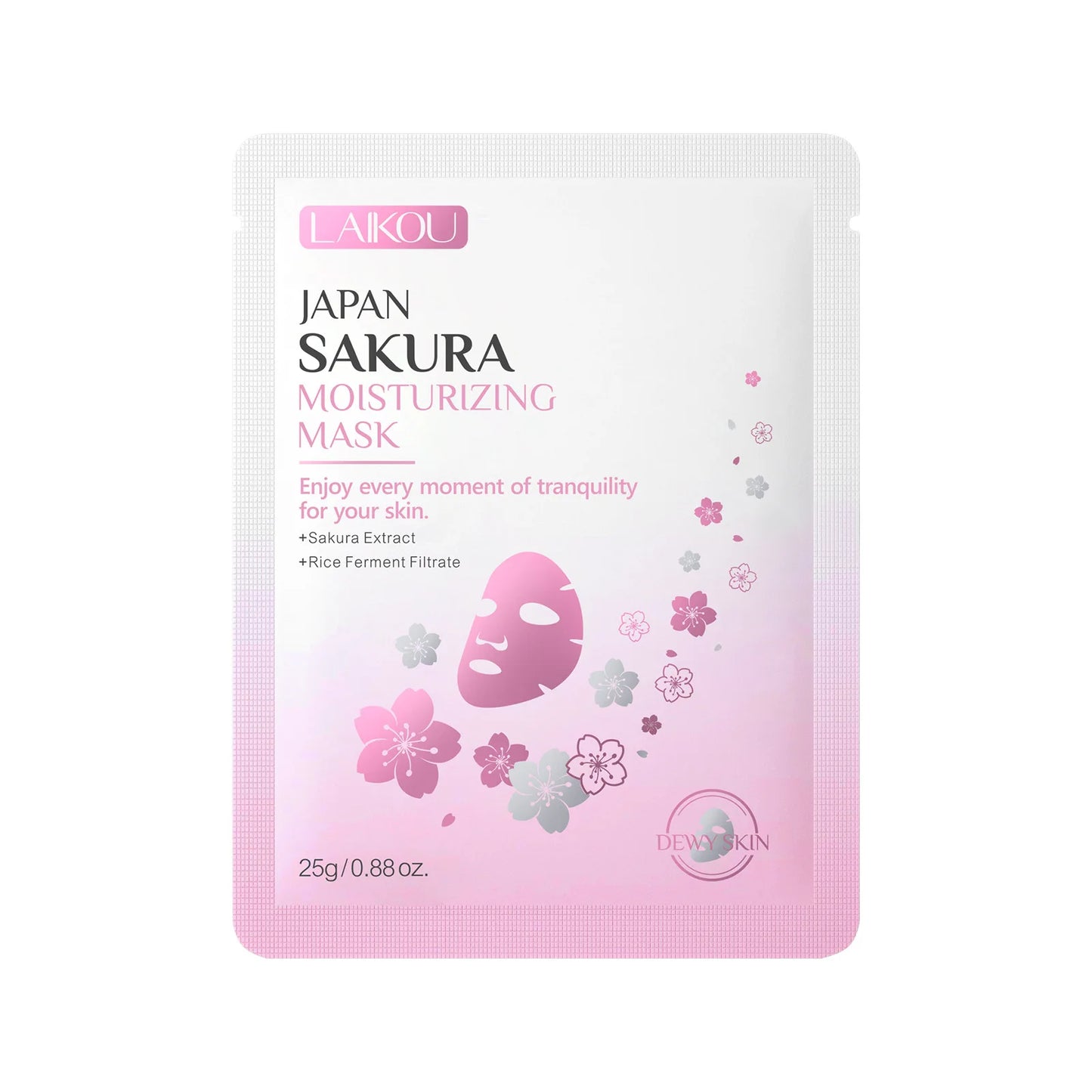 Laikou Sakura Facial Mask, Hydrating & Brightening Sheet Mask for Moisturized and Radiant Face Masks Skin Care Cosmetics 25g