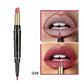 2 in 1 Lipstick and Lip Liner Pen, Matte Waterproof Long Lasting Lip Makeup Tool, Non-Fading Smooth Velvet Finish