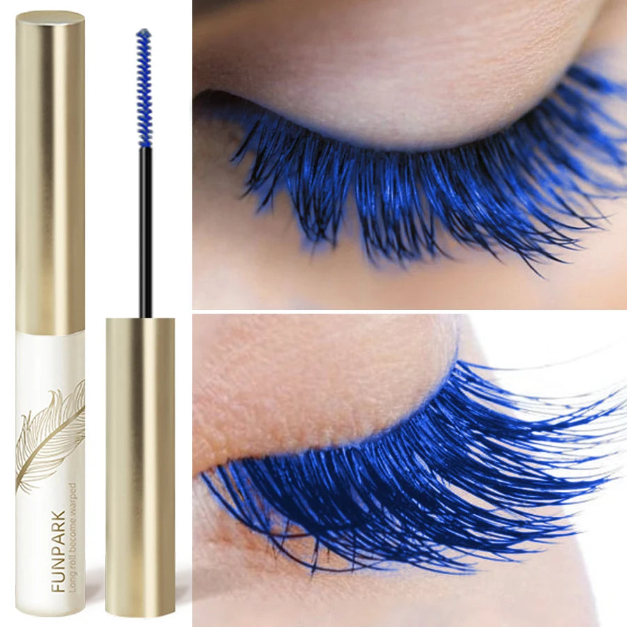 10-Color Ultra-fine Brush Mascara Strong and Lasting Content and Length, Waterproof Prolonged Eye Lash Makeup Black Red Purple
