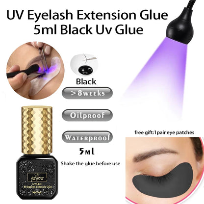 NEW 5ml UV Super Plus Lash Adhesive UV Glue With Black/Transparent Color 1s Quick-Drying Uv Lash Extension Glue 8Weeks Retention