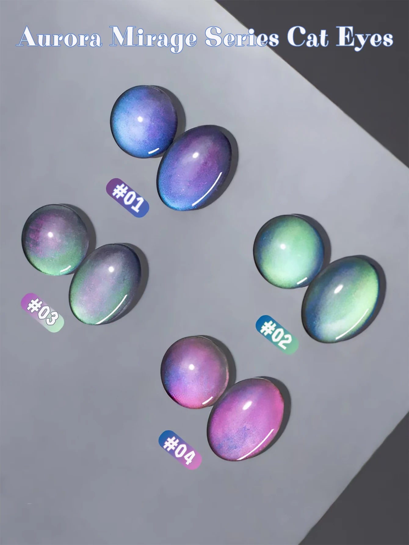 1-6pcs TC New Pink Purple Cat Eye Aurora Fantasy Cat Eye Gel Nail Polish Dreamy Fantasy Star Sky Crystal Glass Beads Nail Art