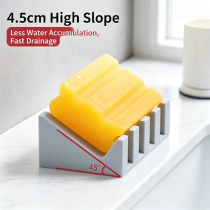 Creative Silicone Draining Soap Dish, Large Bathroom Soap Holder, Quick-Dry No Water Accumulation, Convenient Hand Soap Dish