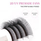 AGUUD Single Tip 2D Y Eyelash Extension Ultra-thin Y Lash Extension Lightweigh Premium Mesh Net Cross Lash 2D Volume Fans Lashes