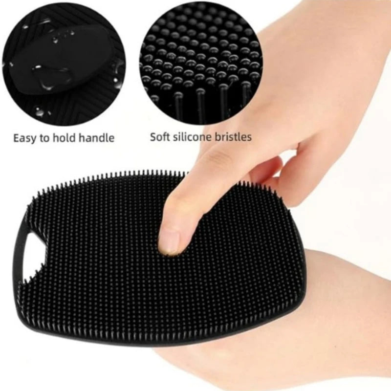 Soft Silicone Exfoliating Brush Cleanser Manual Body Cleansing Scrubber Shower Gentle Massage Bath Brush For Men