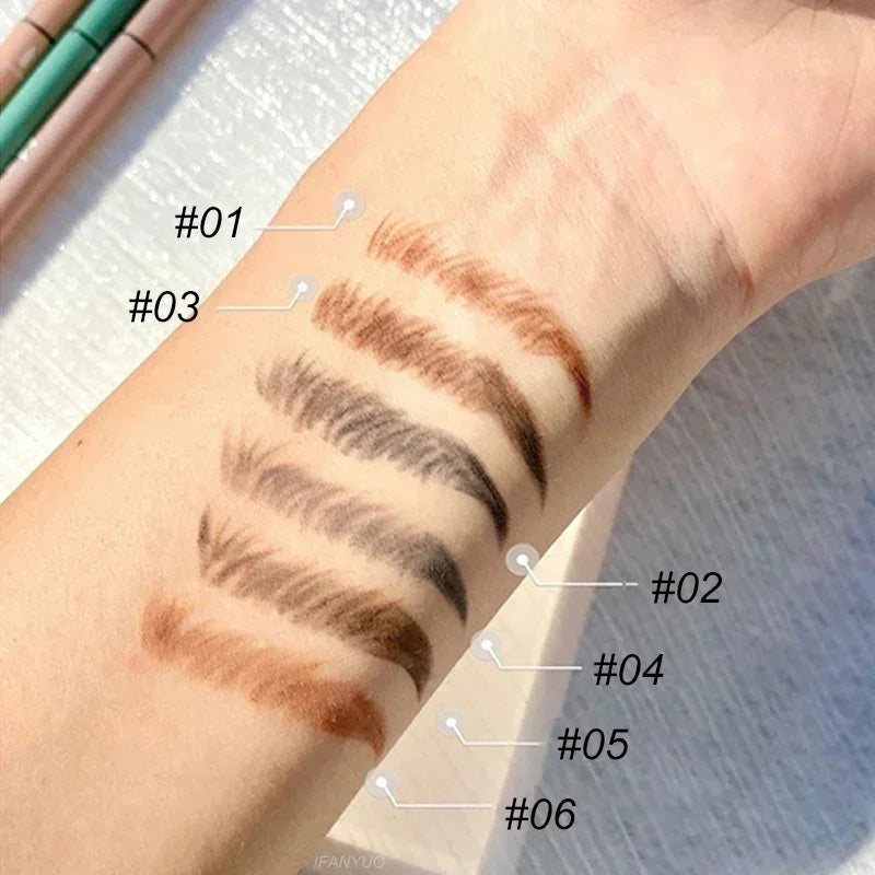 Double Headed Rotable Eyebrow Pen Black Brown Extremely Fine Eyebrow Pencil Lasting Natural Waterproof Matte Eye Brow Pencil